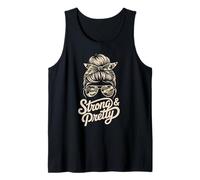Girls Strong & Pretty Mud Run Muddy Trail Running Queen Tank Top