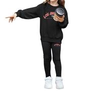 Girls Style Letter Print Hooded Sweatshirt and Leggings Coordinated Casual Outfit Set Two Piece Outfits Christmas Jumper Age 9-10 White Tracksuit Kids 14/15