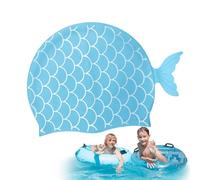 Girls Style Silicone Swimming Cap, High Elastic Long Hair Swimming Cap, Comfortable Waterproof for Lessons, School Days and Pool Use