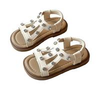 Girls Summer Beach Rhinestone Sandals, Lightweight Breathable Open Toe Non-Slip Flat Shoes, Casual Soft Comfort Princess Wedding Party Sandals for Outdoor Vacation Holiday and Family Walks
