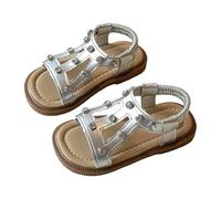 Girls Summer Beach Rhinestone Sandals, Lightweight Breathable Open Toe Non-Slip Flat Shoes, Casual Soft Comfort Princess Wedding Party Sandals for Outdoor Vacation Holiday and Family Walks