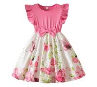 Girls Summer Casual Sleeveless Print Dress Toddler Kids Beach School Party Outfit Age 3 7 Years Flutter Design #1121