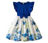 Girls Summer Casual Sleeveless Print Dress Toddler Kids Beach School Party Outfit Age 3 7 Years Flutter Design #1121