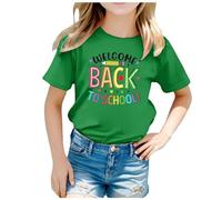 Girls Summer Casual T Shirt Cute Graphic Print Round Neck Short Sleeve Tee to School Season Top