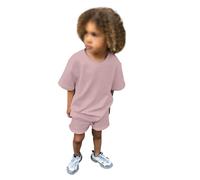 Girls Summer Clothes Glitter Dance Dress Costume Fashion Letter Love Printed Crop Pullover Polo Top Tee Sleeveless Button Cami Ribbed Clothing Sets Unisex Kids 2Pcs Outfit 2 Piece Outfits Pink