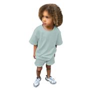 Girls Summer Clothes Glitter Dance Dress Costume Fashion Letter Love Printed Crop Pullover Polo Top Tee Sleeveless Button Cami Ribbed Clothing Sets Unisex Kids 2Pcs Outfit 2 Piece Outfits Green