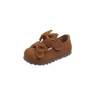 Girls Summer Cute Bow Casual Mary Jane Flats Kids Solid Color Soft Comfortable Walking Princess Shoes Size 2.5 UK,Brown
