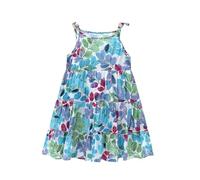 Girls Summer Dress Casual Floral Print Sleeveless Beach Slip Cotton Silk Ruffled Shoulder Casual A-line Midi Dress Swing Elegant School Daily Sundress for Beach Vacation Holiday Party for 2-17 Years