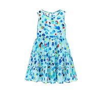 Girls Summer Dress Casual Floral Print Sleeveless Beach Slip Cotton Silk Ruffled Shoulder Casual A-line Midi Dress Swing Elegant School Daily Sundress for Beach Vacation Holiday Party for 2-17 Years