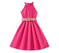 Girls Summer Halter Neck Dress Girls ' Dresses Flower Girl Dress A-Line Princess Dress Elegant Party Prom Dresses for Teenagers Chiffon Dress Maxi Dress for Kids Age 7-12 Years