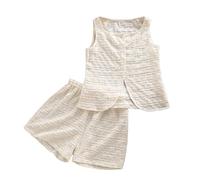 Girls Summer Outfits Casual Sleeveless Tank Top Set Comfortable Breathable Pure Color Elastic Waist for Daily Wear Photography Party Picnic Age 7-12 (White, 7-8 Years)