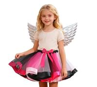 Girls Summer Performance Dance Skirt Puffy Mesh Layered Tutu for Ballet Practice and Stage Shows Sequin Dress Angel Costume Kids Toddler Party Blue Glitter