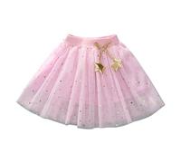 Girls Summer Performance Dance Skirt Puffy Mesh Layered Tutu for Ballet Practice and Stage Shows Sequin Dress Angel Costume Kids Toddler Party Blue Glitter