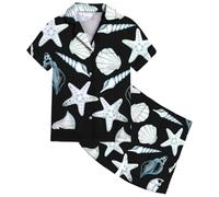 Girls Summer Pyjamas - Adorable Luxurious Girls Satin Pajama Set with Enchanting Print Soft Breathable Sleepwear for Toddlers to Teens Casual Two-Piece Outfit Featuring Elastic Waist Bottoms