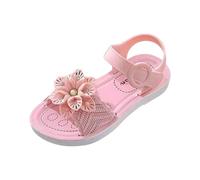 Girls Summer Roman Sandals Adjustable Lightweight Walking Shoes Princess Open Toe Sandal Adjustable Strap Slippers Size 5 Swim Toddler Baby Slide Pink Silver Blue Purple White (Pink,10)