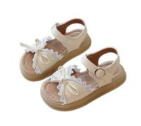 Girls Summer Roman Sandals Flower Wedding Party Shoes For Little Big Kid Casual Glitter Strap Sandals Cute Slippers Black School Child's Slide With Strappy Ankle Zipper (Beige,8)