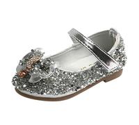 Girls Summer Roman Sandals Queen Dress Up Shoes Queen Princess Birthday Sandals For Little Toddler Slippers Slip-On Clogs Wedge Bowknot Upper Rubber Sole White Pink Size (Silver,8.5)