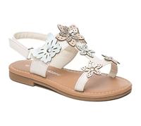 Girls Summer Sandals Flat Beach Shoes Flip Flops Lightweight Comfy Bridesmaid Wedding Party Casual Toddlers Childrens Kids Flats Sandal(White/Nula, 7)