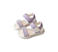 Girls Summer Sandals Open Toe Wide Fit Non Slip Soft Flat Slingback Walking Shoes Kids A ch Support Fashion Casual Comfort Sandal Party Dance Lightweight Slippers (Purple, 8.5 Toddler)
