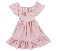 Girls Summer Tie Back Dress Tween Kids Off Shoulder Dresses Square Neck Babydoll A-Line Dress Floral Princess Dresses with Puff Sleeves and Ruffled Hem Age 4-15 Years (10-11 Years)