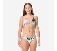 Girls’ Surfing 2-piece Swimsuit - Tali Palmy Blue