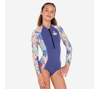 Girls’ Surfing Front Zip Long Sleeve One-piece Swimsuit - 500 Blue