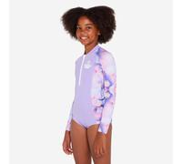 Girls’ Surfing Front Zip Long Sleeve One-piece Swimsuit - 500 Lucy Purple