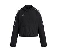 Under Armour Girls' Challenger Anorak, Water-Repellent Raincoat for Outdoor Pursuits, Breathable and Comfortable Girls' Jacket with Pockets,Black / / White,YLG