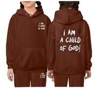 Girls Sweat Suit 2025 Sweatshirt and Cargo Pants Fashion Letter Print Baseball Plain Top Bottoms Bottom Loungewear Gifts for Children Unisex Age 5-16 Years Brown