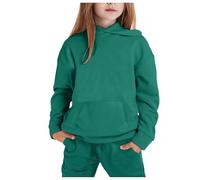 Girls Sweat Suit 2025 Sweatshirt and Cargo Pants Fashion Winter Spring Tie Dye Fleece Hooded Baseball Plain Top Bottoms Long Sleeve Outfits Gifts for Children Unisex Age 5-16 Years Green