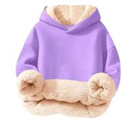 Girls Sweater 12 Years,Girls Fleece Hooded Sweatshirt for Kids - Cozy Soft Lined Pullover Jacket with Warm Winter Comfort for Outdoor Play and Daily Wear (Light Purple, 5-6 Years)
