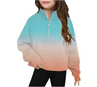 Girls Sweatshirt Cute Stripe Printed Long Sleeves Sweatshirts Casual Crew Neck Fall Winter Pullover Tops Toddler Clothes Casual Comfy Fleece Jumper School Warm Teen Girl Coat