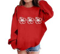 Girls Sweatshirt Jumper T-Shirt Cotton Lightweight Casual Outerwear Cute Long Sleeved Tops Jumpers Activewear Fall Winter Age 1-7 Years Old Red