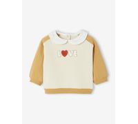 Girl's sweatshirt with a Peter Pan collar ochre