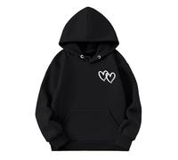 Girls Sweatshirts 2025 Boys Plain Sweatshirt Stylish Hooded Cute Hoodie Hoody Standard Fit Round Neck School Jumpers Cosy Apparel for Teens Black