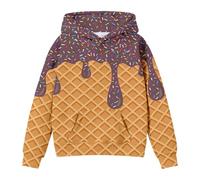 Girls Sweatshirts 2025 Cute Letter Print Soft Hooded Sweatshirt for Kids Hoodie Casual Hoody Sportswear Standard Fit Round Neck School Jumpers Cosy Apparel Teens Coffee