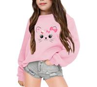 Girls Sweatshirts Clothes Girl Cotton Top Oversized Long Sleeve Streetwear Warm Coat UK Fall Casual Sweatshirt for Boys Age 2-13 Years Pink