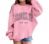 Girls Sweatshirts Cute Letter Print Regular Fit Activewear Long Sleeve Casual Jumper Cozy Comfort and Fashionable School Sweatshirt Gymnastics Gifts Pink