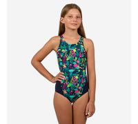 Girls’ Swimming 1-piece Swimsuit - 500 Kamiye Alg Blue Pink