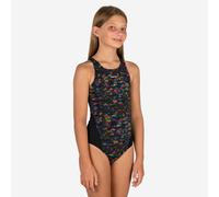 Girls’ Swimming 1-piece Swimsuit - 500 Kamiye Fire Black Yellow