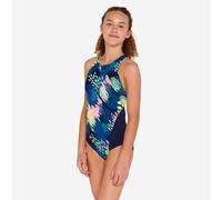 Girls’ Swimming 1-piece Swimsuit - 500 Kamiye Puno Dark Blue