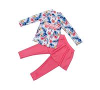 Girls Swimming Costume 2 Piece Swimsuit Long Sleeve Swimsuit Skirt Trunks Surf Split Suit Sun Protection Swimwear Clearance Summer Holiday Long Sleeve Swimsuit Girls