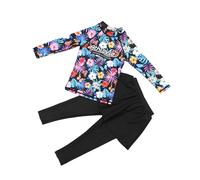 Girls Swimming Costume 2 Piece Swimsuit Long Sleeve Swimsuit Skirt Trunks Surf Split Suit Sun Protection Swimwear Clearance Summer Holiday Stitch Swimming Costume Girls