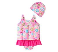 Girls' Swimming Costume with Buoyancy - Integrated Float for Safety - Elastic Breathable Quick Drying - Ideal for Beginners Water Park Swimming Lessons - Gift for Small Water Rats, Pink #2, 6-7 Years
