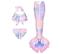 Girls Swimsuit Bikini Fish Print Bathing Suit Set Cute Comfortable Swimwear for Toddler Kids Summer Beach Pool Party