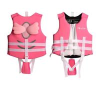 Girls Swimsuit, Kids Snorkeling Swimming Rafting Vest with Buoyancy Back Heart Design for Water Activities