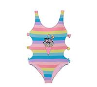 Girls Swimsuit One Piece Swimwear Stripe Swimming Costume Junior Kids Bathing Suit UV Protection Summer 10 to 13 Years, Ice Cream, 10-12 Years