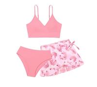 Girl's Swimsuits Bikini Set Shorts Girls 3 Piece Bathing Suit with Cover Up Beach Swimming Shorts for Teen Junior Girls 2 Pieces Swimsuit Swimming