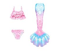 Girls Swimwear 2 Piece Bikini Set Fish Tail Design Comfortable Bathing Suit for Ages 4-13 Years Summer Beach Pool Party Outfit