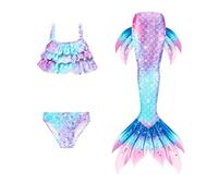 Girls Swimwear Two Piece Bikini Set Cute Ruffled Tankini Swimsuit for Kids Beach Pool Party Summer